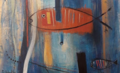 Davit Ughrelidze Abstract Oil Painting - detail