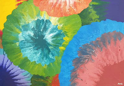 Karis Kim Painting: Acrylic and Mixed Media on Canvas