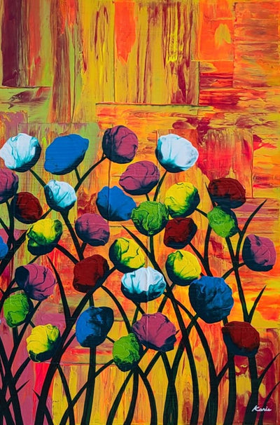 Karis Kim Painting: Acrylic and Mixed Media on Canvas