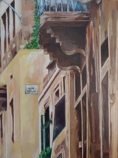 Sudhir Sharma: Realistic Acrylic Painting Old Steps New Beginnings